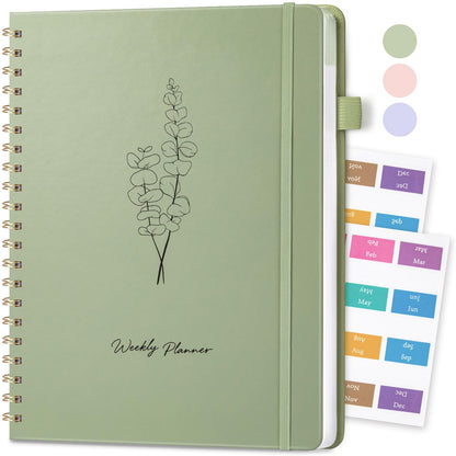 Oucaru Undated Weekly Planner A5, 52-Week Goal & Habit Tracker Notebook