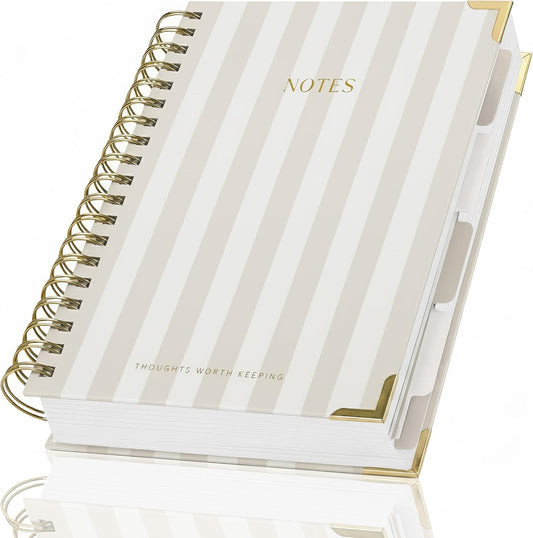 Aesthetic Thick Spiral Notebook With Tabs - Journal For Women Size B5