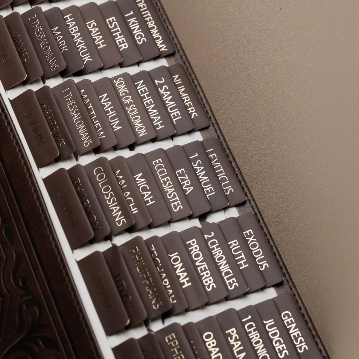 UPAFEXXI-Bible Tabs with Book Summaries, 3D Gold Foil Embossed Lettering