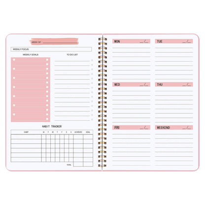 Undated Weekly Planner With Habit Tracker & To Do List 5.7 x 8.0 inch