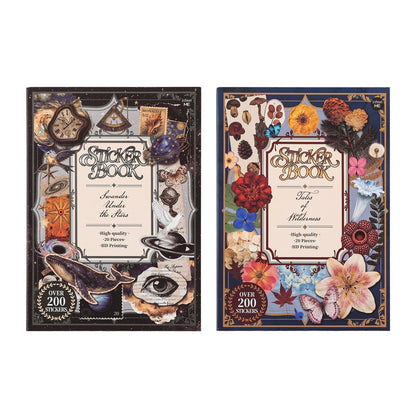 2 Sets 400+ PCS Stickers for Scrapbooking, Self-Adhesive Scrapbook Stickers Supplies Journal, Plants Vintage Aesthetic Sticker Art Diary Card Craft Gifts Planner Notebook,Spring&Flower
