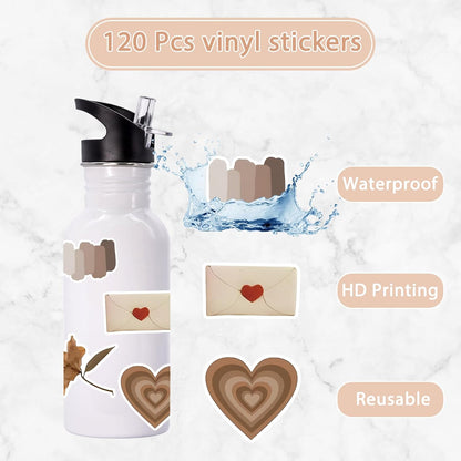 120 Pcs Vintage Aesthetic Stickers, Scrapbook Supplies
