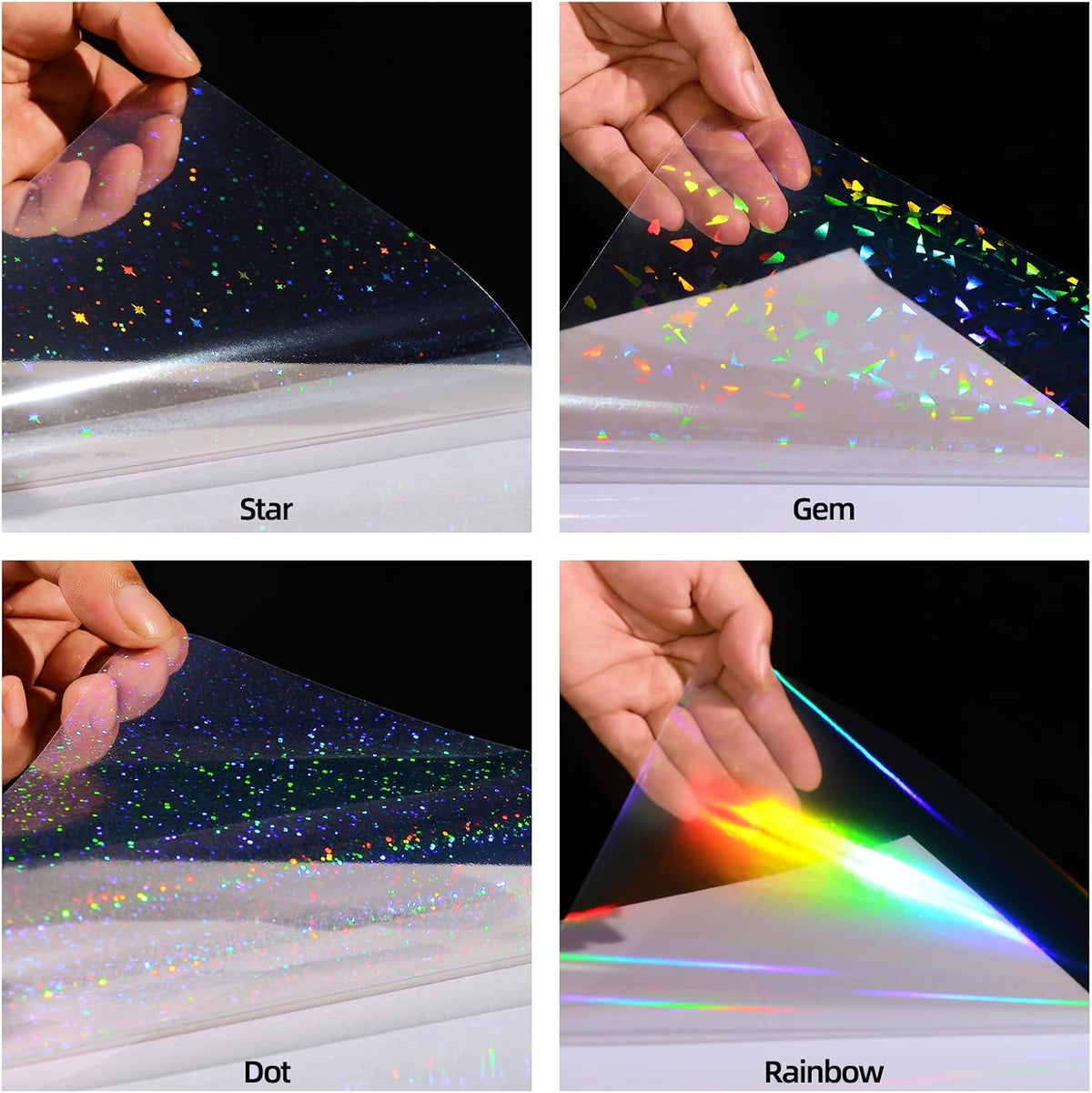 36 Sheets Holographic Laminate Sheets Clear Self Adhesive Sticker Paper