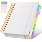 Hardcover Spiral Notebook journal with Removable Dividers Tabs, 300 Pages Leather 5 Subject Notebook College Ruled, 8"x10" Large B5 Notebooks for Work School Note taking, Lined Journal for Women,Pink