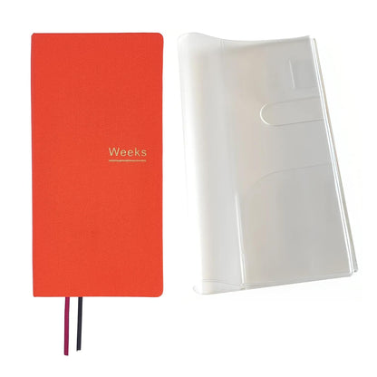 Undated Weekly Planner Notebook Pocket Organizer Appointment Book Journal Notebook A6 Week Plan Notepad (Beige with cover)