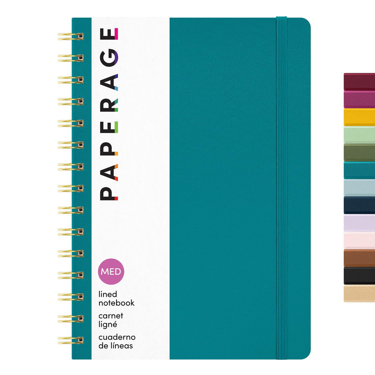 PAPERAGE Lined Spiral Journal Notebook, (Whimsical Garden), 160 Pages, Hardcover Journal for Women & Men, Medium 5.5 in x 8 in - 100 GSM, Thick Paper, Spiral Notebook for Work, School & Journaling
