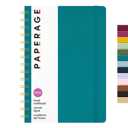 PAPERAGE Lined Spiral Journal Notebook, (Whimsical Garden), 160 Pages, Hardcover Journal for Women & Men, Medium 5.5 in x 8 in - 100 GSM, Thick Paper, Spiral Notebook for Work, School & Journaling