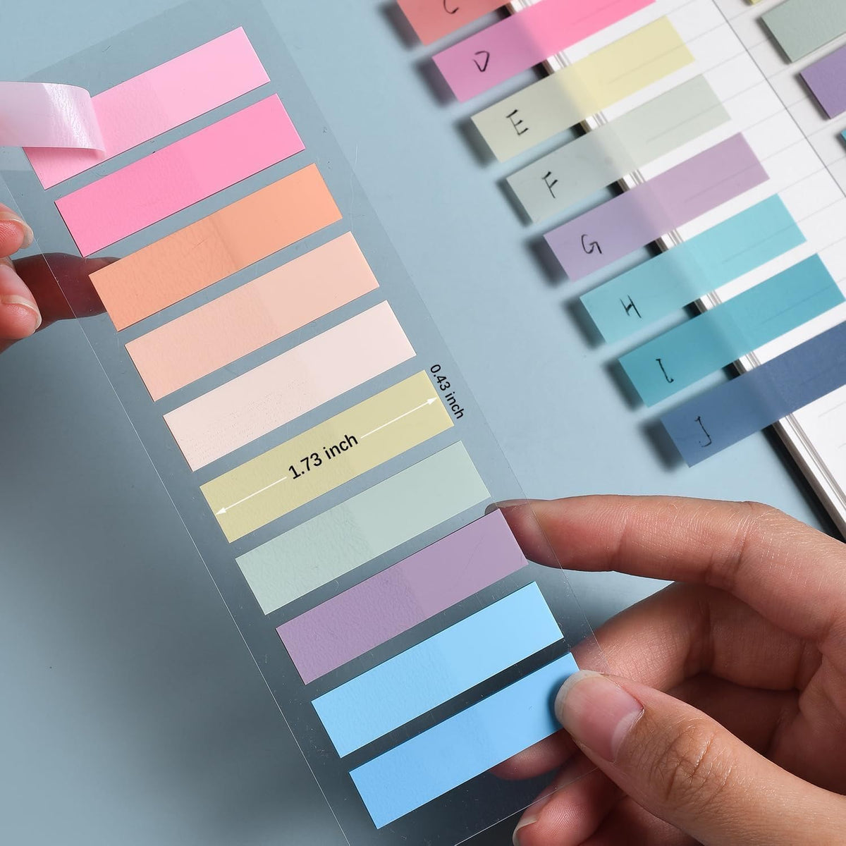 Lysas 1200 Pcs Morandi Sticky Tabs, Translucent Book Tabs Page Markers