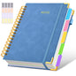 Hardcover Spiral Notebook journal with Removable Dividers Tabs, 300 Pages Leather 5 Subject Notebook College Ruled, 8"x10" Large B5 Notebooks for Work School Note taking, Lined Journal for Women,Pink