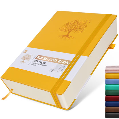 Lined Journal Notebook -365 Pages A5 Thick Journals for Writing Ruled Notebook, Hardcover Leather Journal for Women Men Daily Journal Notebook for Work, Note Taking, 100Gsm Lined Paper( 5.75'' X 8.38'' Green)