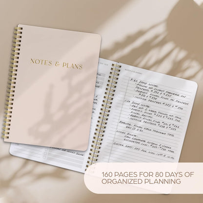 Beautiful Daily Planner And Notebook With Hourly Schedule - Spiral Notebook