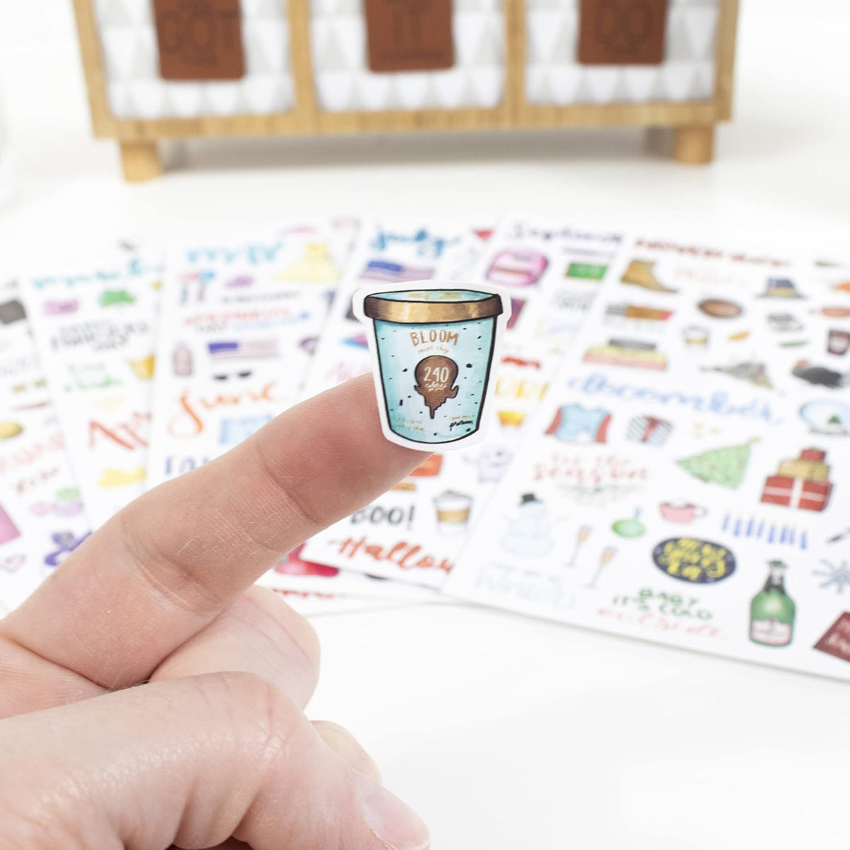 bloom daily planners Holiday Seasonal Planner Sticker Sheets - Vintage Seasonal Sticker Pack - Removable & Repositionable - Over 310 Stickers Per Pack!