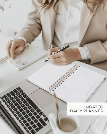 ZICOTO Aesthetic Daily Planner And Spiral Notebook With Hourly Schedule