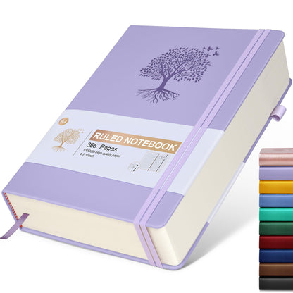 Lined Journal Notebook -365 Pages A5 Thick Journals for Writing Ruled Notebook, Hardcover Leather Journal for Women Men Daily Journal Notebook for Work, Note Taking, 100Gsm Lined Paper( 5.75'' X 8.38'' Green)
