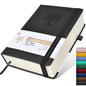 Lined Journal Notebook -365 Pages A5 Thick Journals for Writing Ruled Notebook, Hardcover Leather Journal for Women Men Daily Journal Notebook for Work, Note Taking, 100Gsm Lined Paper( 5.75'' X 8.38'' Green)