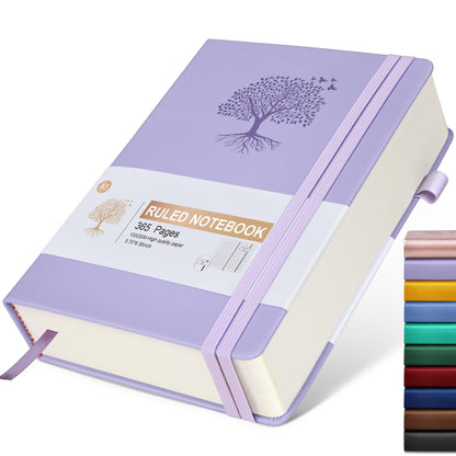 Lined Journal Notebook -365 Pages A5 Thick Journals for Writing Ruled Notebook, Hardcover Leather Journal for Women Men Daily Journal Notebook for Work, Note Taking, 100Gsm Lined Paper( 5.75'' X 8.38'' Green)