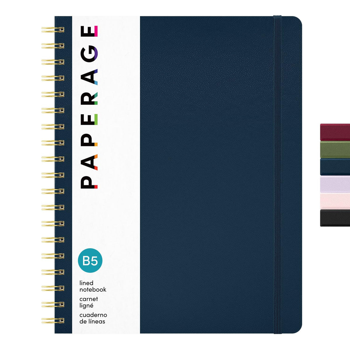 PAPERAGE Lined Spiral Journal Notebook, (Whimsical Garden), 160 Pages, Hardcover Journal for Women & Men, Medium 5.5 in x 8 in - 100 GSM, Thick Paper, Spiral Notebook for Work, School & Journaling