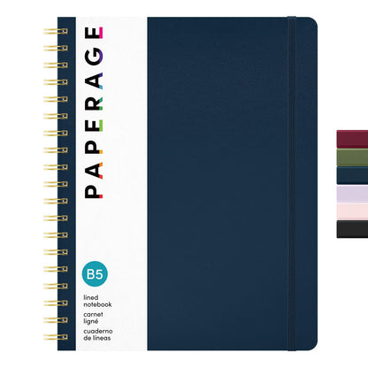 PAPERAGE Lined Spiral Journal Notebook, (Whimsical Garden), 160 Pages, Hardcover Journal for Women & Men, Medium 5.5 in x 8 in - 100 GSM, Thick Paper, Spiral Notebook for Work, School & Journaling