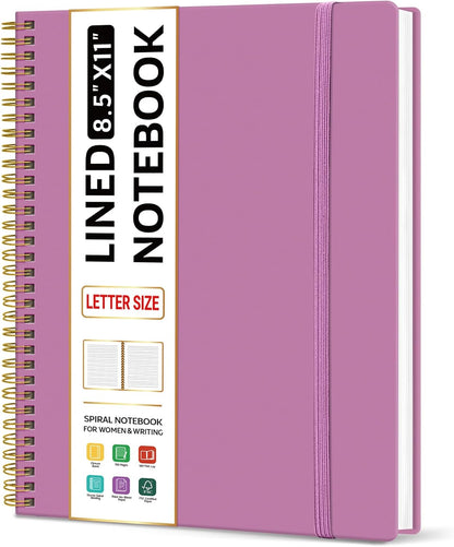 Taja Large Spiral Lined Notebook for Work, Journal for Women & Men