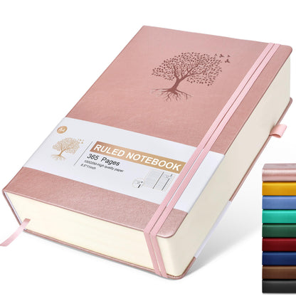Lined Journal Notebook -365 Pages A5 Thick Journals for Writing Ruled Notebook, Hardcover Leather Journal for Women Men Daily Journal Notebook for Work, Note Taking, 100Gsm Lined Paper( 5.75'' X 8.38'' Green)