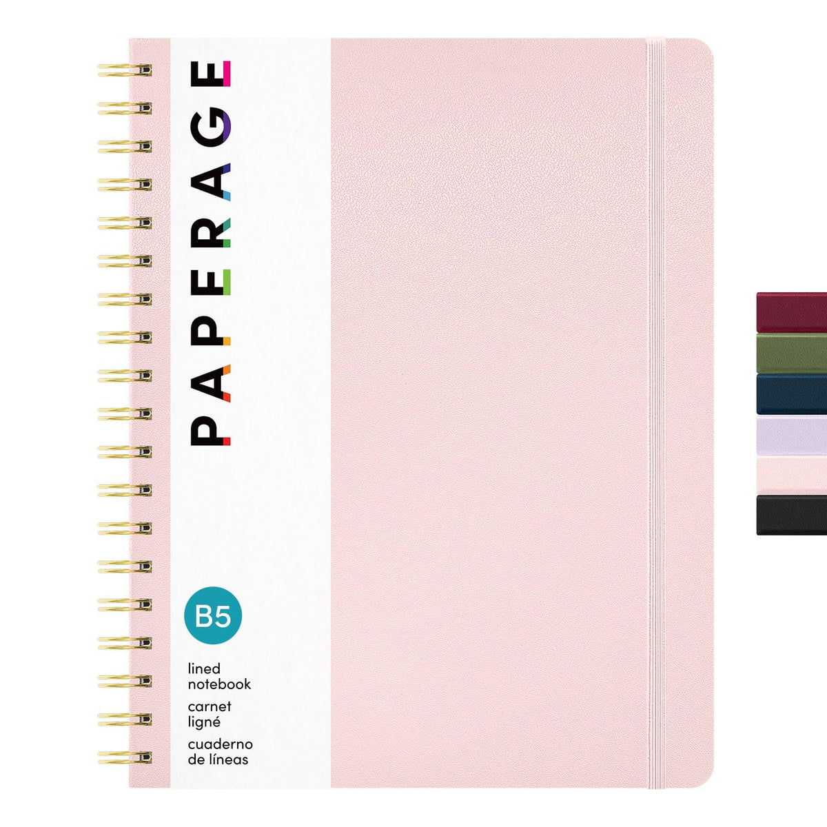 PAPERAGE Lined Spiral Journal Notebook, (Whimsical Garden), 160 Pages, Hardcover Journal for Women & Men, Medium 5.5 in x 8 in - 100 GSM, Thick Paper, Spiral Notebook for Work, School & Journaling