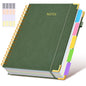 Hardcover Spiral Notebook journal with Removable Dividers Tabs, 300 Pages Leather 5 Subject Notebook College Ruled, 8"x10" Large B5 Notebooks for Work School Note taking, Lined Journal for Women,Pink
