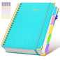 Hardcover Spiral Notebook journal with Removable Dividers Tabs, 300 Pages Leather 5 Subject Notebook College Ruled, 8"x10" Large B5 Notebooks for Work School Note taking, Lined Journal for Women,Pink
