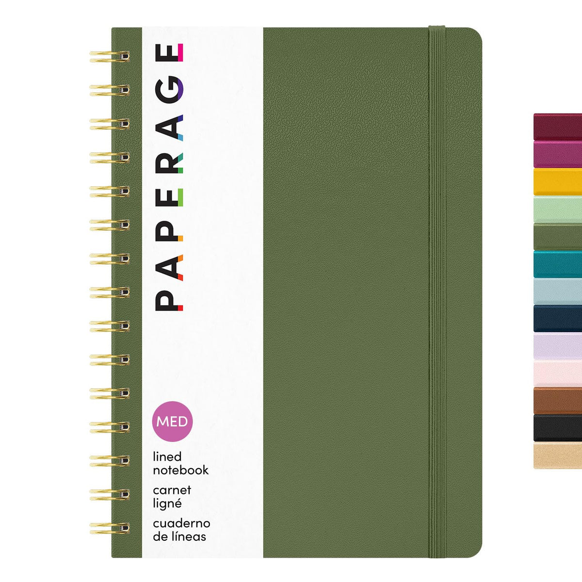 PAPERAGE Lined Spiral Journal Notebook, (Whimsical Garden), 160 Pages, Hardcover Journal for Women & Men, Medium 5.5 in x 8 in - 100 GSM, Thick Paper, Spiral Notebook for Work, School & Journaling