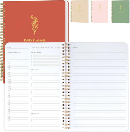 Simple Daily Planner Undated & To Do List Notebook for Work - Terracotta