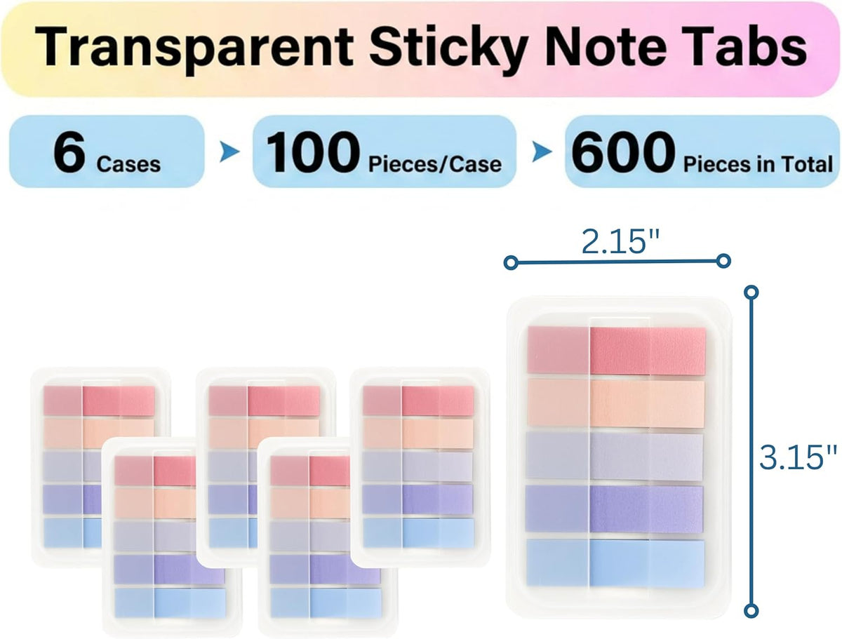 Mr. Pen- Transparent Sticky Notes Tabs, 600 pcs