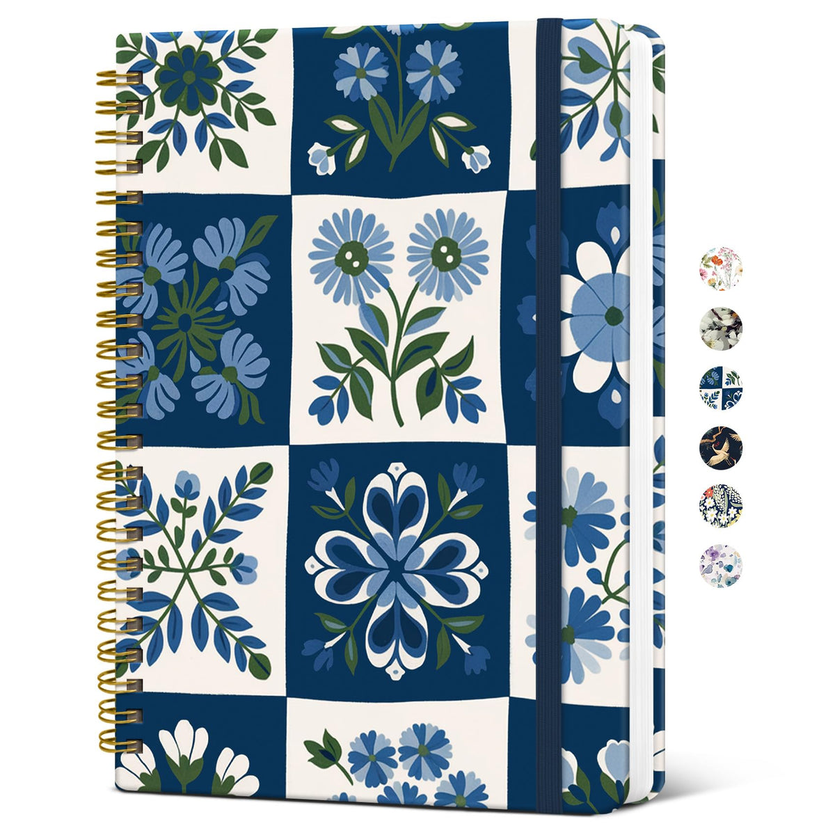 Taja Spiral Lined Journal for Women, Pretty Hardcover Journal Notebook, A5