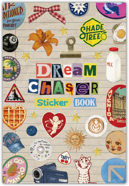 PRSTINCOL Vintage Sticker Book with 30 Pages of Ephemera Stickers, Aesthetic Junk Journaling Supplies for Scrapbooking Adults, 8.3 by 5.5 Inches, Over 550 Pieces