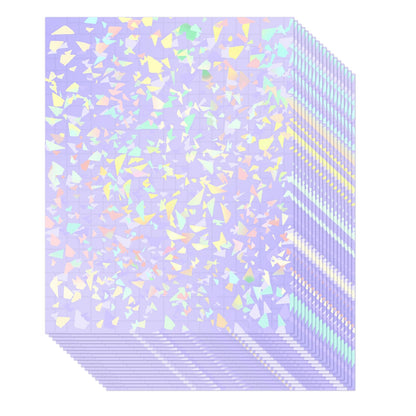 36 Sheets Holographic Laminate Sheets Clear Self Adhesive Sticker Paper