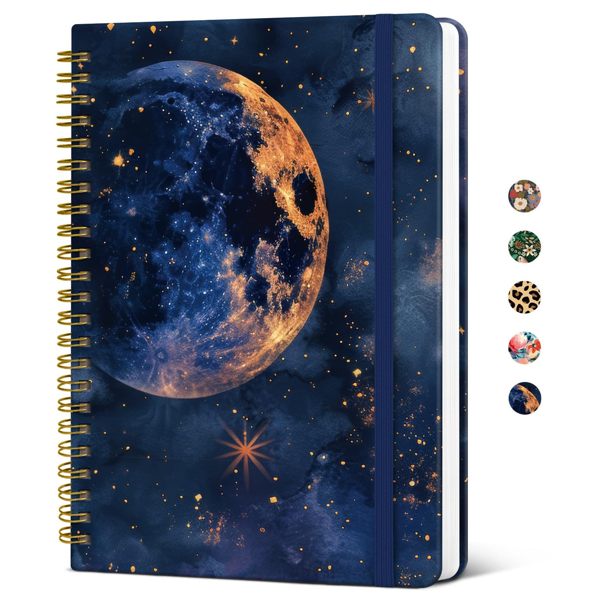 Taja Pretty Spiral Journal for Women, Lined Hardcover Notebook, 6" x 8"