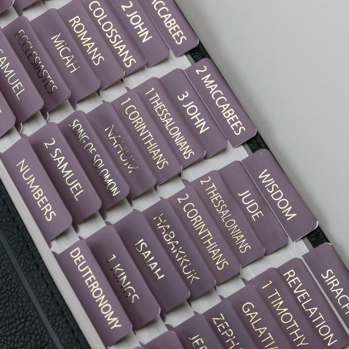 UPAFEXXI-Bible Tabs with Book Summaries, 3D Gold Foil Embossed Lettering