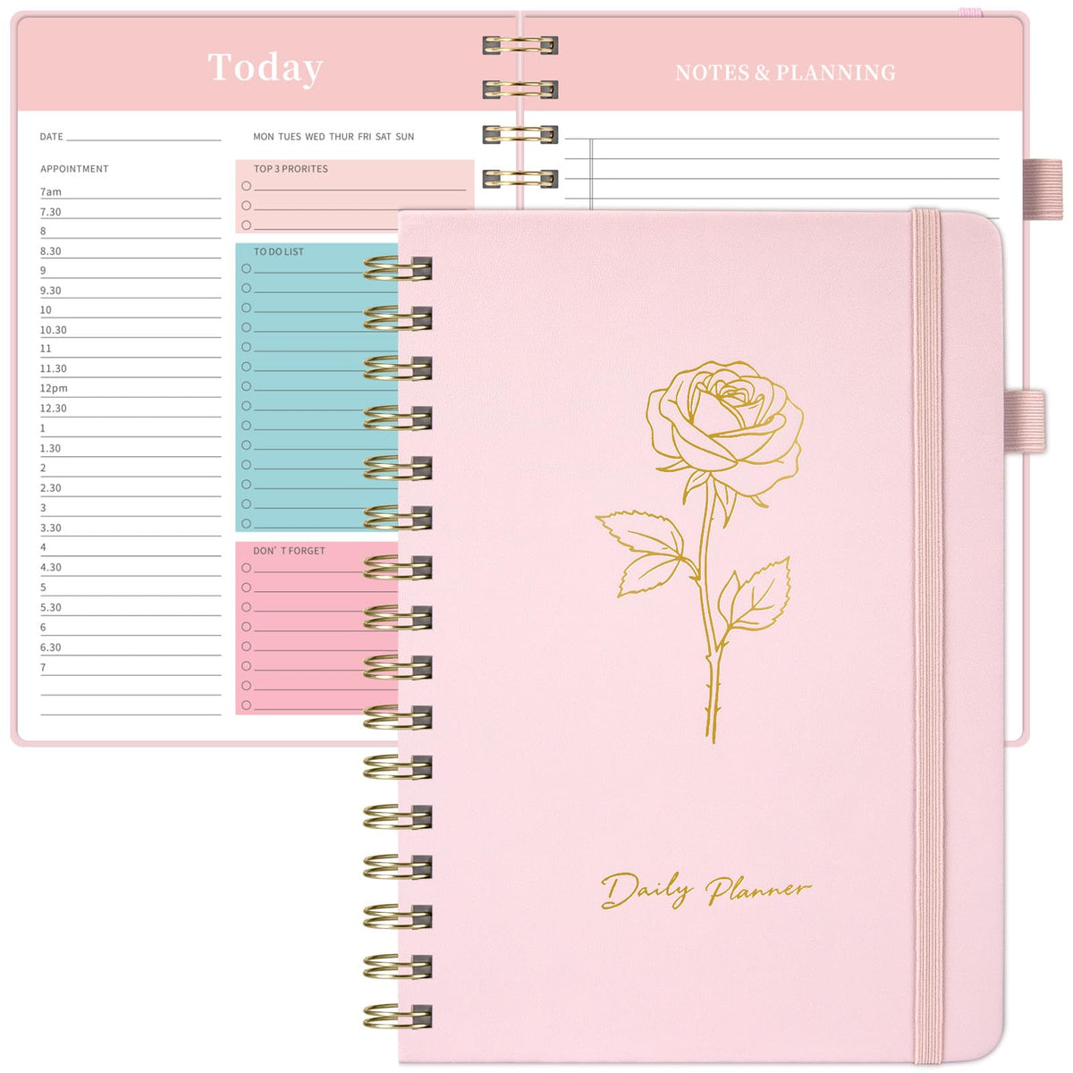 Oucaru Undated Weekly Planner A5, 52-Week Goal & Habit Tracker Notebook