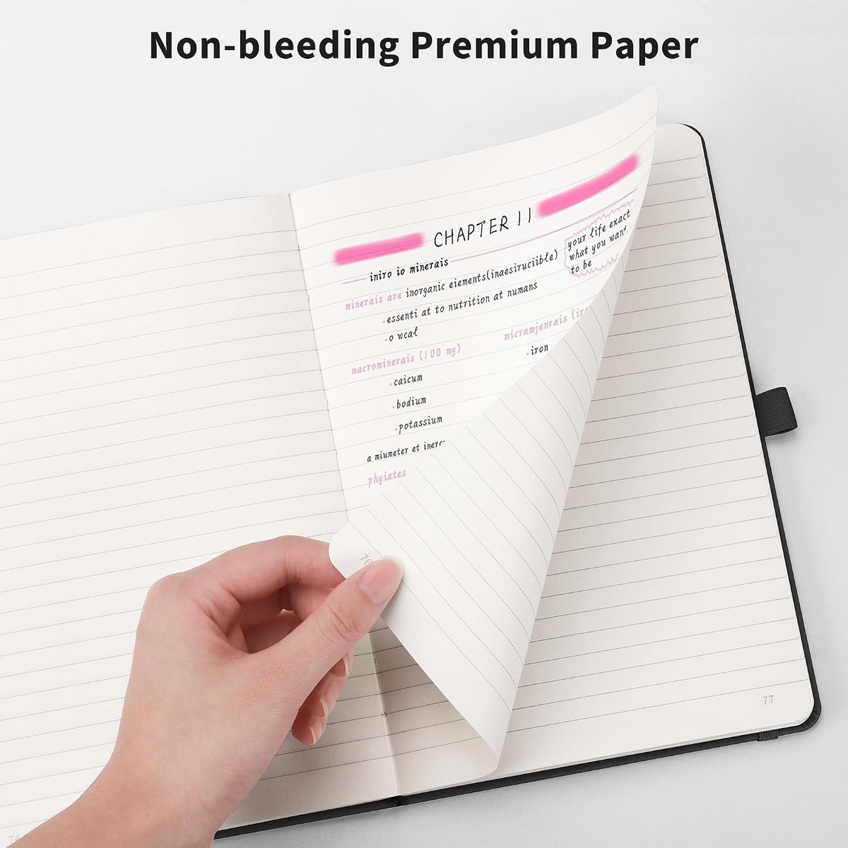 RETTACY Lined Journal Notebook, 192 Numbered Pages, A5 Size (5.7'' x 8.3'')