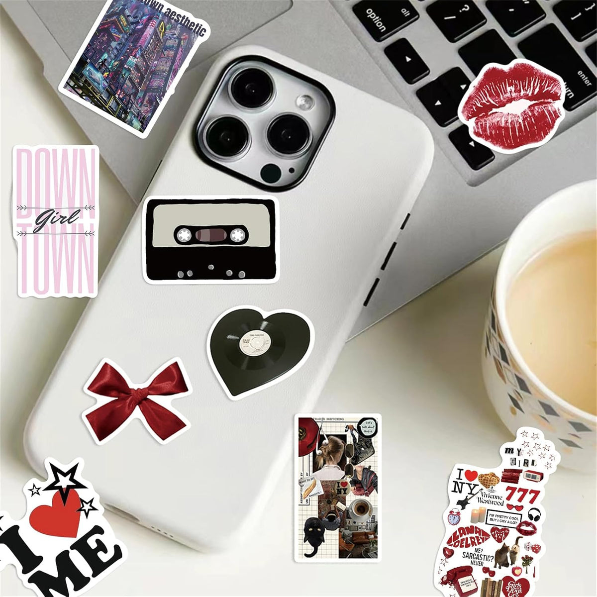 Aesthetic Downtown Girls Stickers Pack Trendy Y2K Stickers(50)