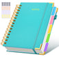 Hardcover Spiral Notebook journal with Removable Dividers Tabs, 300 Pages Leather 5 Subject Notebook College Ruled, 8"x10" Large B5 Notebooks for Work School Note taking, Lined Journal for Women,Pink