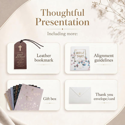 UPAFEXXI-Bible Tabs with Book Summaries, 3D Gold Foil Embossed Lettering