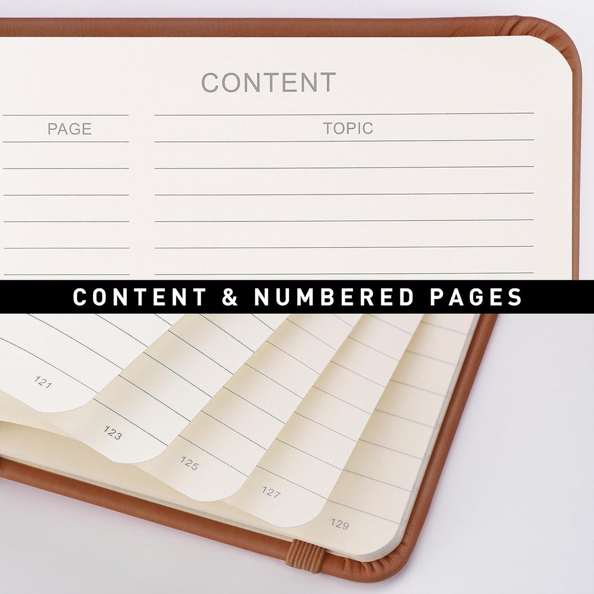 RETTACY Lined Journal Notebook, 192 Numbered Pages, A5 Size (5.7'' x 8.3'')