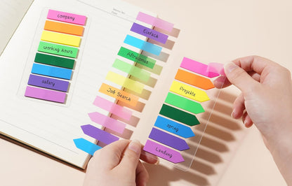 (2000 Pcs) Translucent Bright Sticky Tabs and Arrow Flags for Notebooks