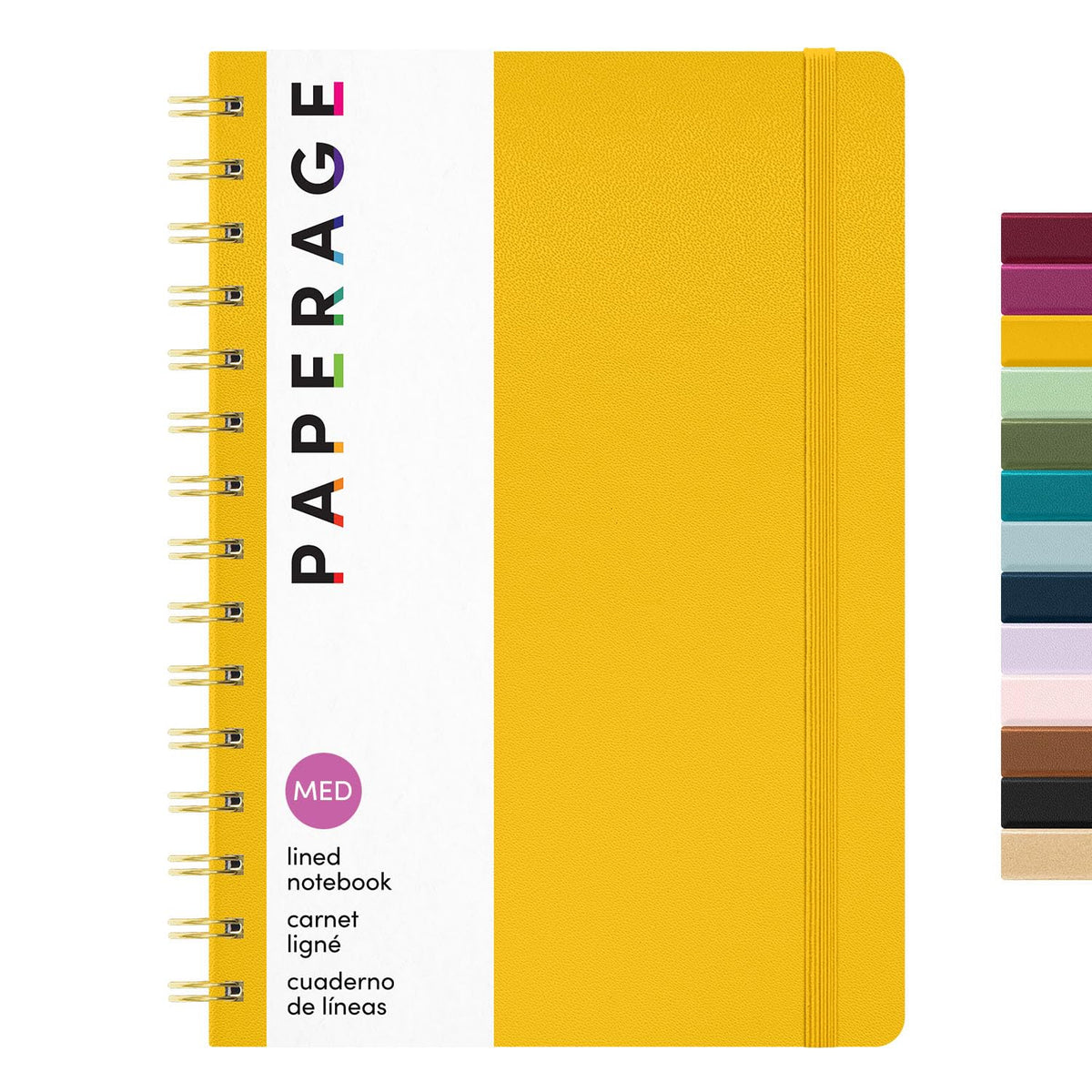 PAPERAGE Lined Spiral Journal Notebook, (Whimsical Garden), 160 Pages, Hardcover Journal for Women & Men, Medium 5.5 in x 8 in - 100 GSM, Thick Paper, Spiral Notebook for Work, School & Journaling