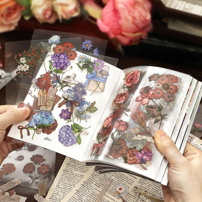 2 Sets 400+ PCS Stickers for Scrapbooking, Self-Adhesive Scrapbook Stickers Supplies Journal, Plants Vintage Aesthetic Sticker Art Diary Card Craft Gifts Planner Notebook,Spring&Flower