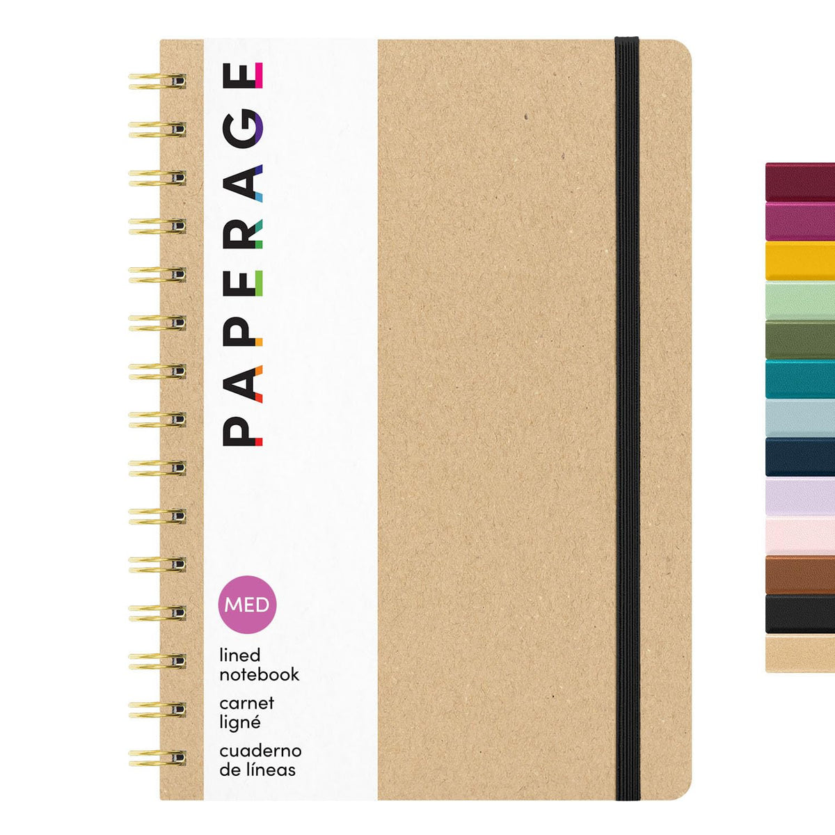 PAPERAGE Lined Spiral Journal Notebook, (Whimsical Garden), 160 Pages, Hardcover Journal for Women & Men, Medium 5.5 in x 8 in - 100 GSM, Thick Paper, Spiral Notebook for Work, School & Journaling