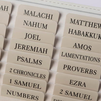 UPAFEXXI-Bible Tabs with Book Summaries, 3D Gold Foil Embossed Lettering