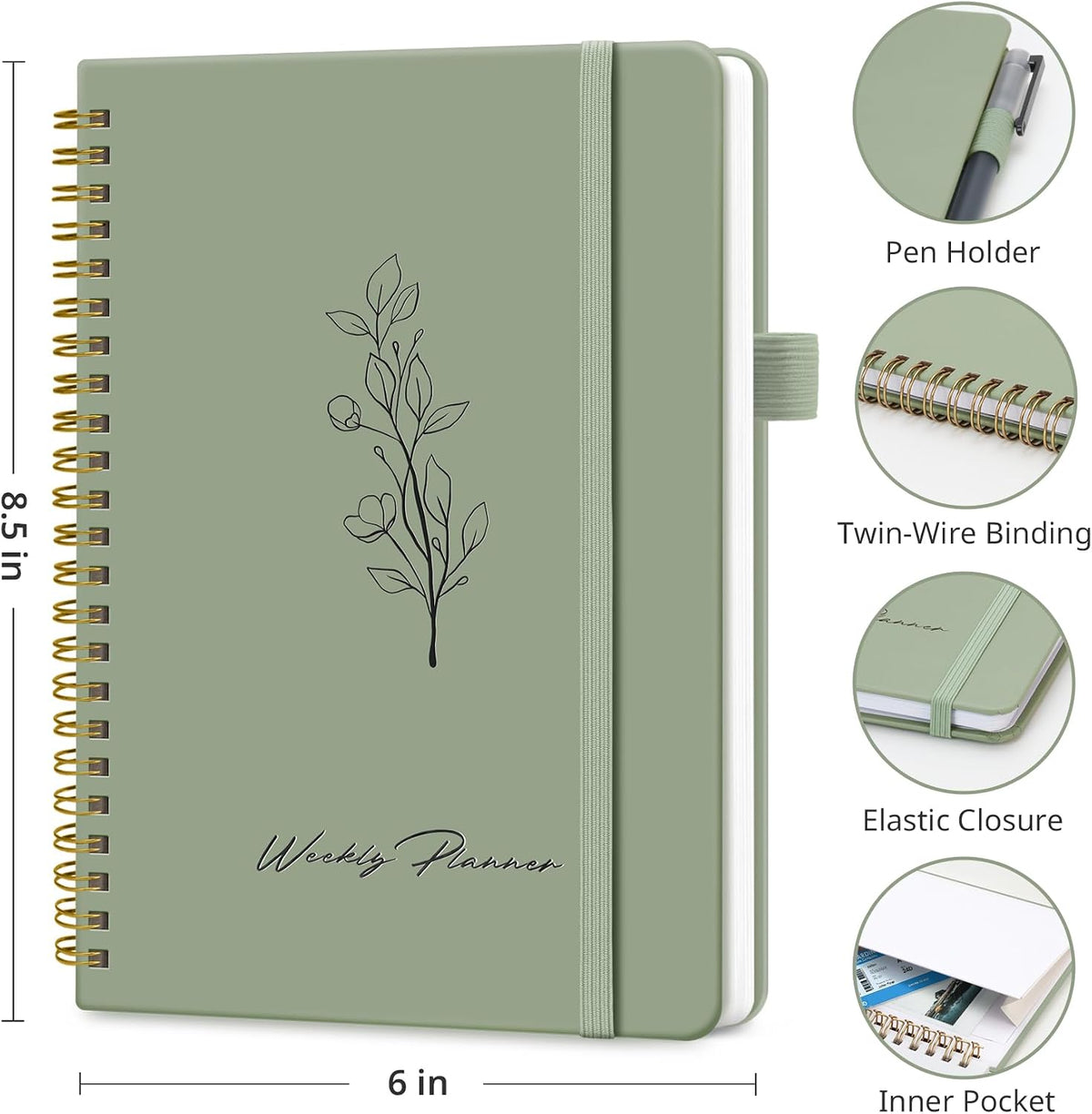 Taja Undated Weekly Planner, To Do List Notebook with Habit Tracker, A5