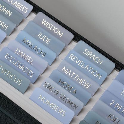 UPAFEXXI-Bible Tabs with Book Summaries, 3D Gold Foil Embossed Lettering