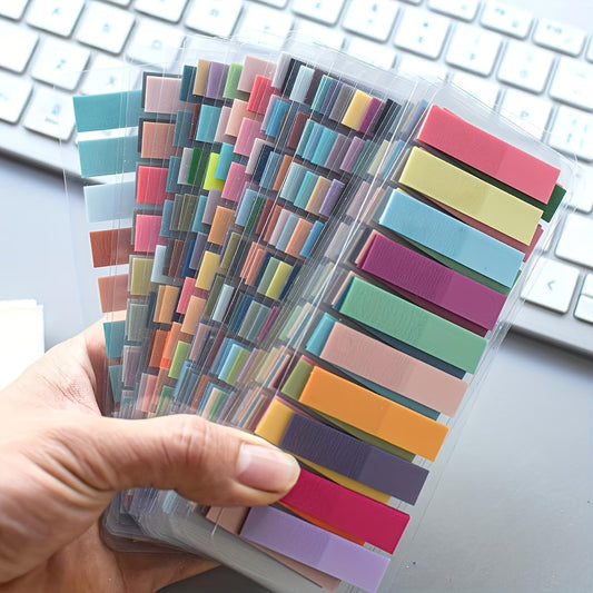 1000PCS Color Sticky Index Tabs – 25 Transparent PET Page Markers, Writable Self-Adhesive Tabs for Notes, Planners & Office Organization (5 Packs totaling 1000pcs)