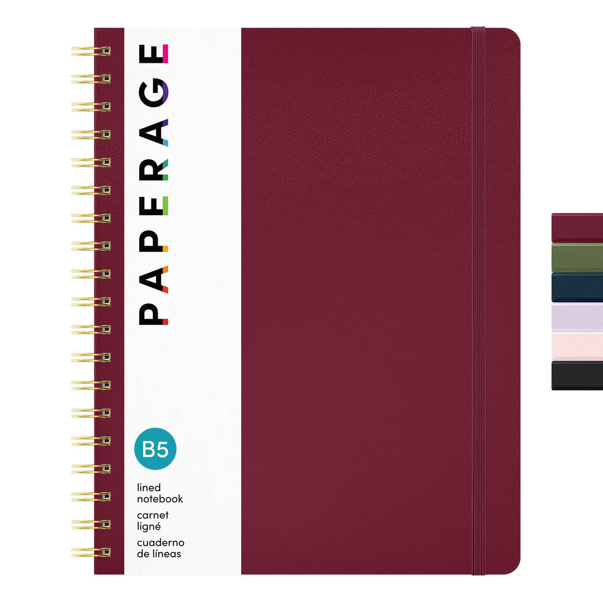 PAPERAGE Lined Spiral Journal Notebook, (Whimsical Garden), 160 Pages, Hardcover Journal for Women & Men, Medium 5.5 in x 8 in - 100 GSM, Thick Paper, Spiral Notebook for Work, School & Journaling